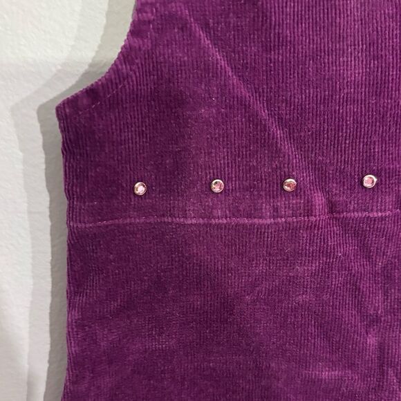 Plum Pudding | Baby Girl Purple Embellished Velvet Corduroy Dress size 3T - Picture 7 of 11